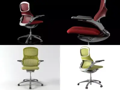 Generation four different office chairs 3D model
