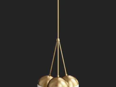 Copper Light Chandelier 3 3D model