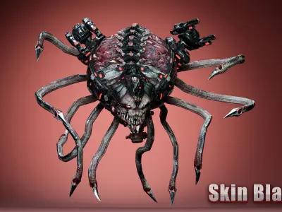 Cyborg Brain Low-poly 3D model