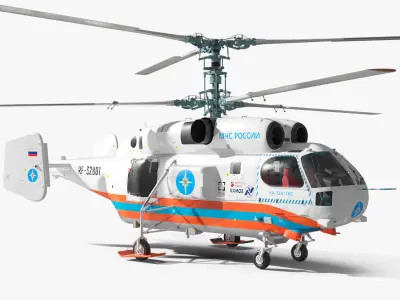  Kamov KA32 Russia EMERCOM Helicopter Simplified Interior 
