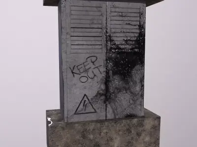 Electrical Box - Transformer Game Ready Low Poly PBR 3D Model Low-poly 3D model