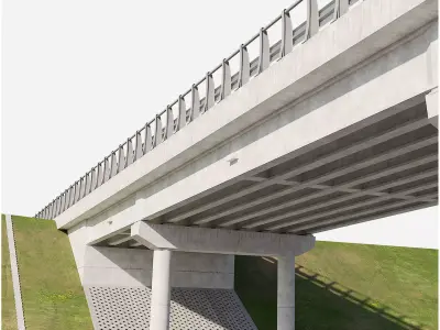 Road bridge one lane 01 3D model