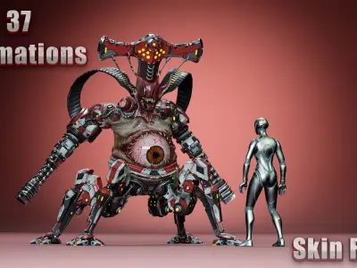 Cyborg Fatman1 Low-poly 3D model