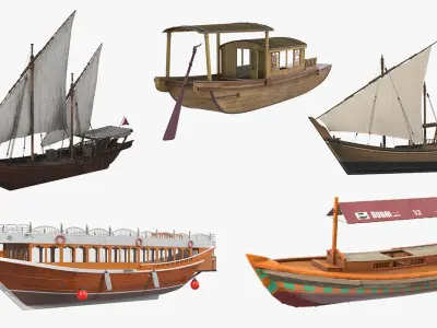  Wooden Traditional Boats Collection 4 
