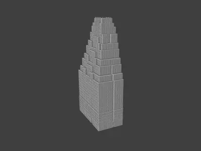 120 Wall Street Detailed Art Deco NYC Skyscraper High Poly 3D print model