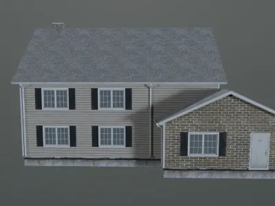 Realistic House 3D game model Unity Low-poly 3D model