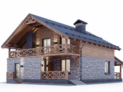 Chalet Style House 3D model