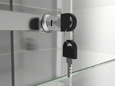 Shop two level counter top glass showcase 3D model