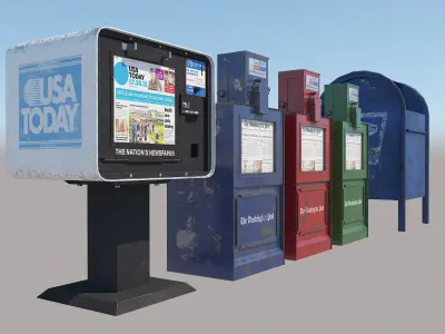 Newspaper Boxes Post box New York City Low-poly 3D model