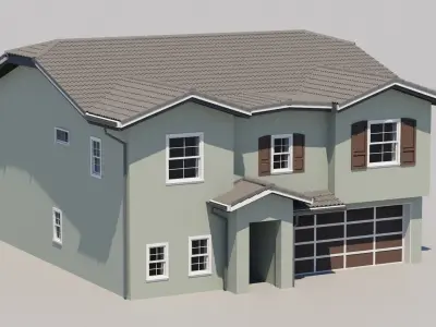 Residential Home  4 Bedrooms and 4 Bathrooms 2 Car garage 3D model