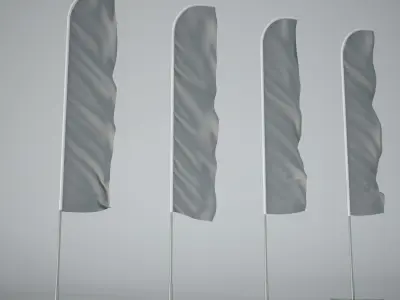 Flag banners 3D model