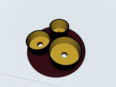 VibeLamp three gold cylinders hanging from ceiling 3D print model