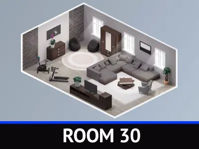 Room 30 Low-poly 3D model