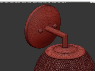  STUDDED BRASS SCONCE Low-poly 3D model