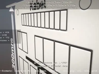 Hinweisschild Kabel 200x140mm Low-poly 3D model