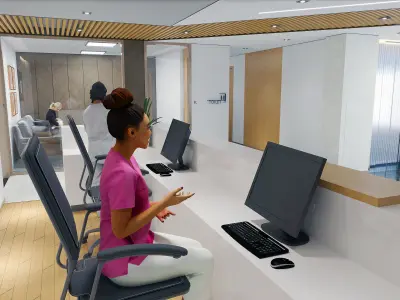 Hospital interior modern reception - Dental Clinic 3D model