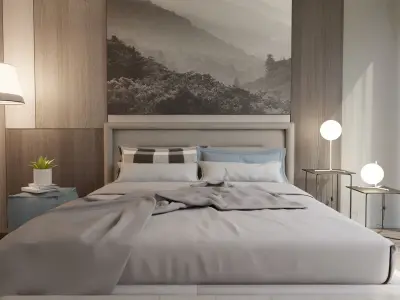 Interior Bedroom Design Scene 3D model