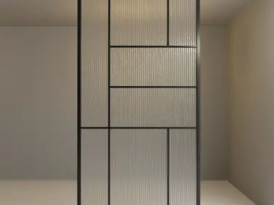 Glass partition door 78 Low-poly 3D model