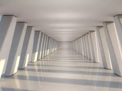 Sci Fi Tunnel 3D model 14