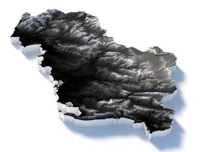Albania Terrain Map Low-poly 3D model