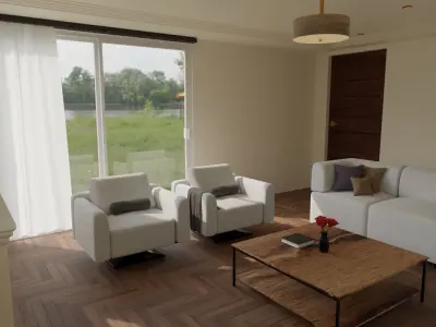 living room scene model 1 3D model