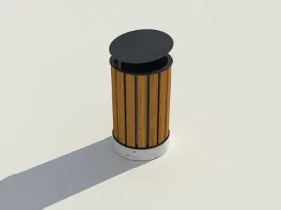 park litter bin 03 3D model