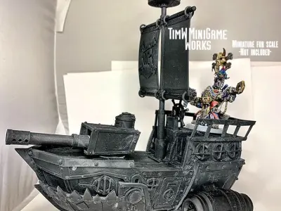 Space Orc Pirate Battle Krooza 3D print  for tabletop wargames 3D print model