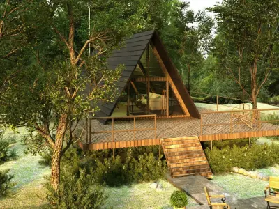 HUT in Forest 3D model