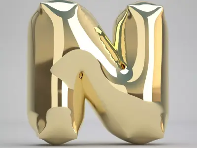 N Balloon Gold 3D model