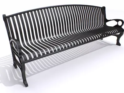 Metal Bench 1 Low-poly 3D model