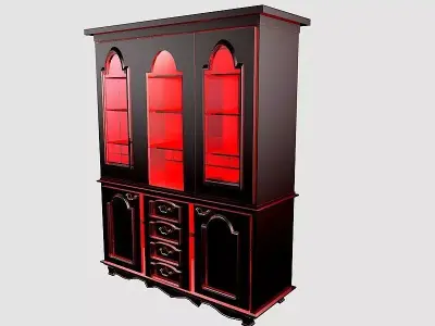 Buffet 6 gothic cabinet with lights 3D model