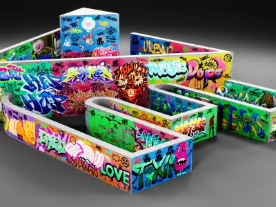 350 Graffiti 4K PNG Cutouts Texture