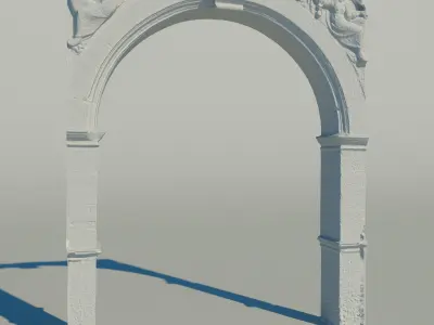 Old castle arch 001 Low-poly 3D model