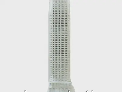 Futuristic Skyscraper Tower Architecture Model Low-poly 3D model