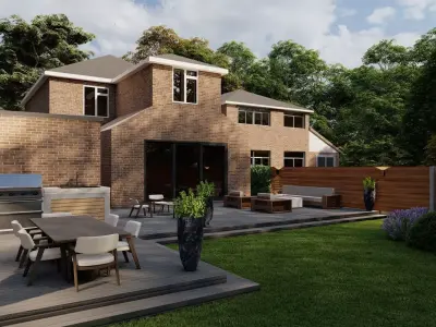 Garden Landscape 3D Model - SketchUp and Lumion Scene -PLAN 3D model