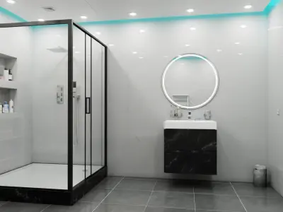 Modern Bathroom and Toilet 3D model