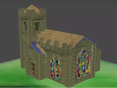 Monostery Low-poly 3D model