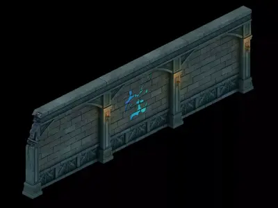 Underground Palace - Palace Wall 01 3D model