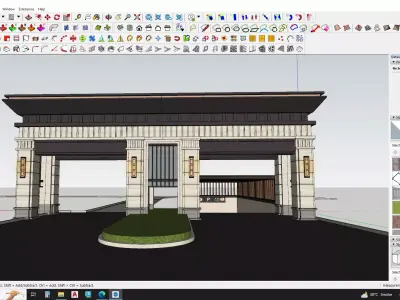 Art deco gate house 3d model 3D model