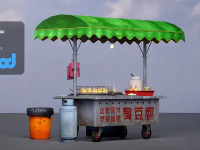 Street Vendor Stinky Tofu 3D model