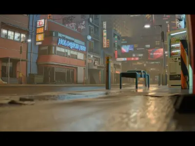 Cyberpunk City Asset Pack 3D model