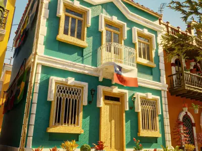 SOUTH AMERICAN BUILDING 008 Low-poly 3D model