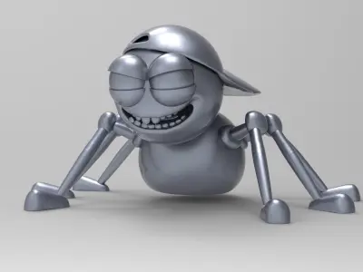 Cute Spider Robot Character 3D print model