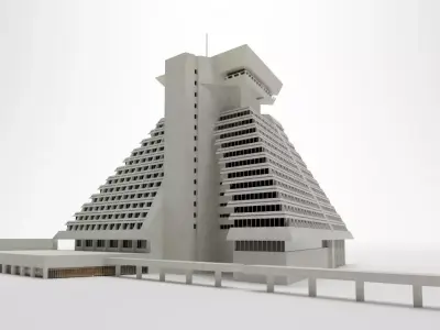 Sheraton Grand Doha Resort Convention Hotel Low-poly 3D model