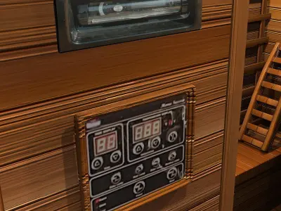 sauna wooden infrared 3D model