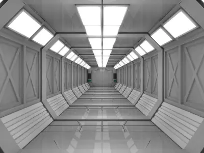 Sci Fi Corridor Low-poly 3D model
