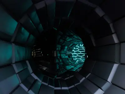  Sci Fi Tunnel Pack modular  Lowpoly Low-poly 3D model