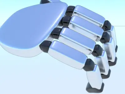 Robot Hand Animated Rigged 3D SciFi Low-poly 3D model