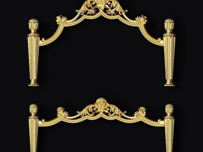 headboard and footboard of the bed 3D model