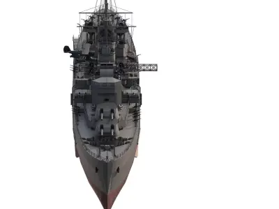 WW2 US navy light cruiser USS BONEVILE 3D model